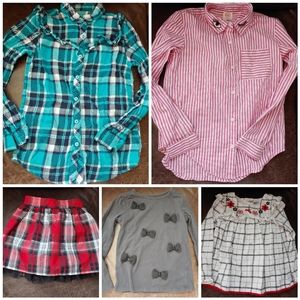 girls bundle winter tops and skirt size 6